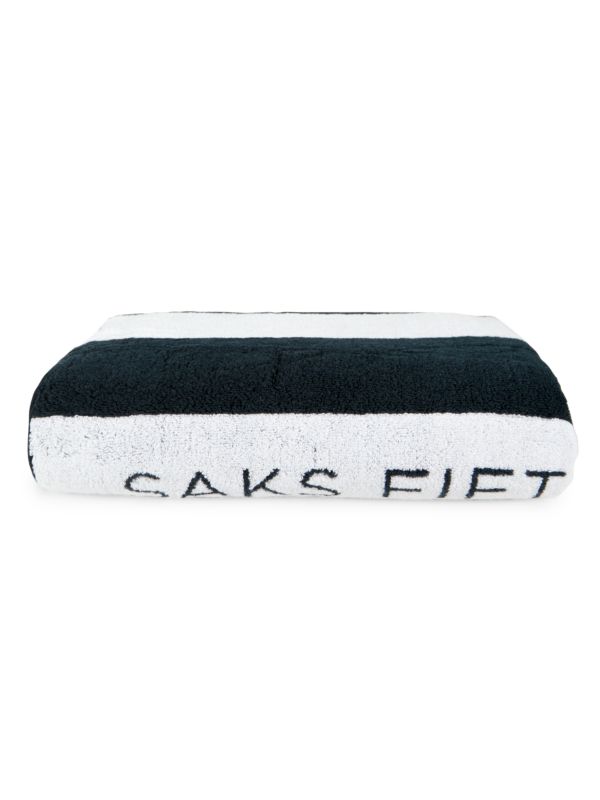 Saks Fifth Avenue Logo Striped Towel